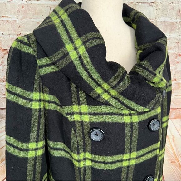 Tribal wool plaid pea coat - Picture 5 of 8